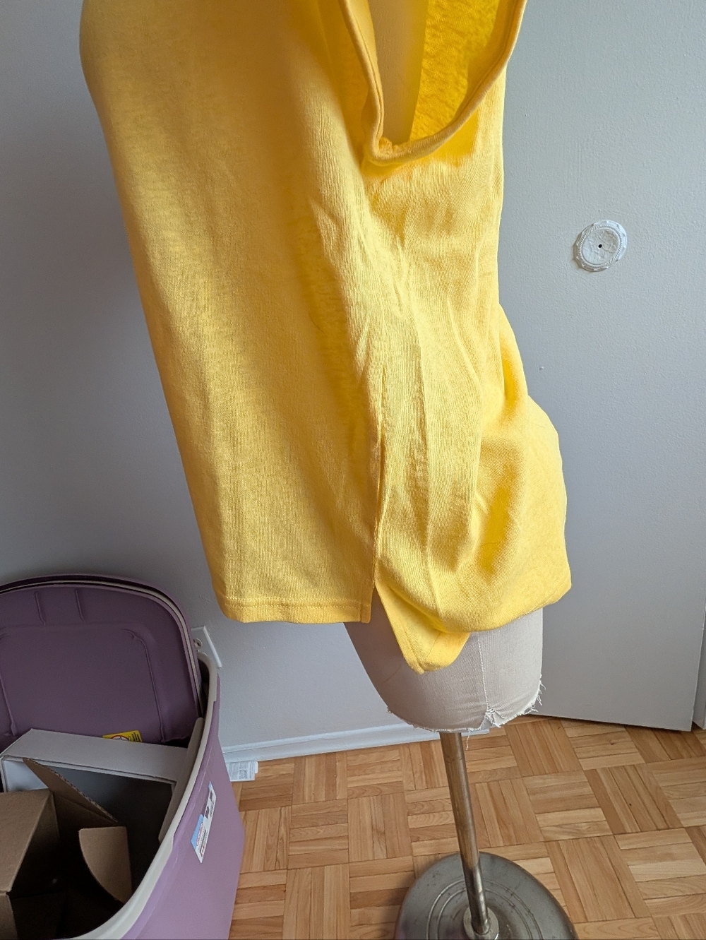 Sunny Yellow Rolled-Sleeve Short Sleeve Tee - Picture 3 of 5